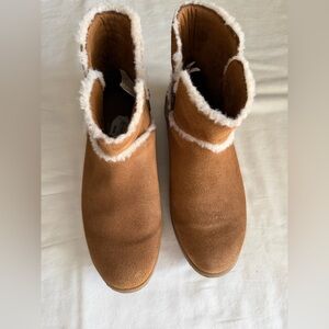 UGG Tan Suede Boots with Cream Accents